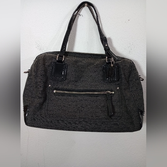 Coach Handbags - Coach Charcoal Textured Shoulder Bag‎